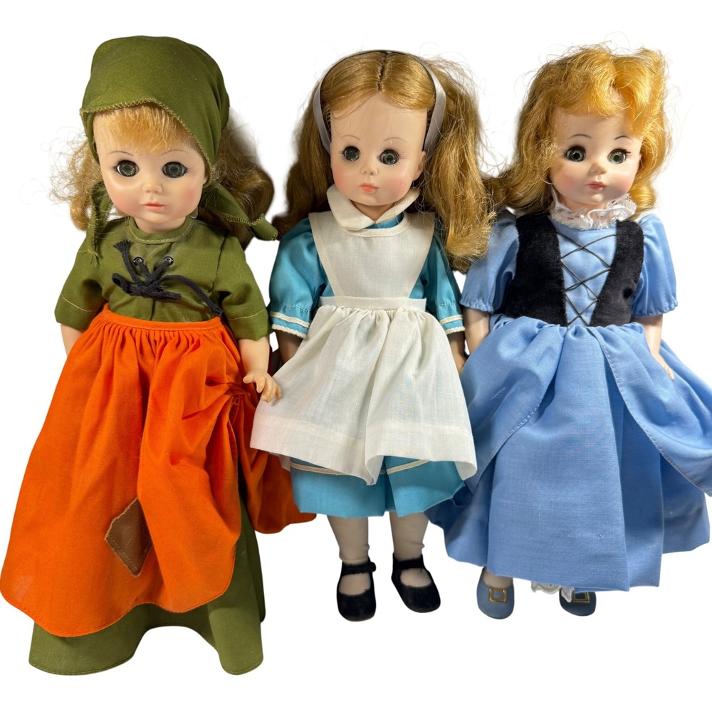 3 Madame Alexander Vintage 13" Storybook Doll Lot Alice Goldilocks Cinderella